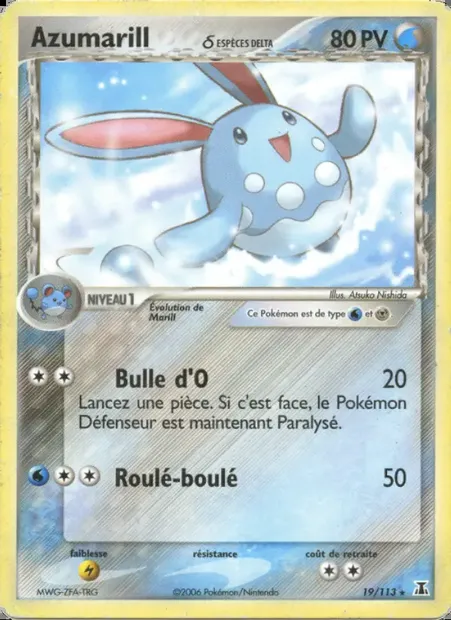 Azumarill δ, carte Pokémon DS 19 — extension EX Espèces Delta