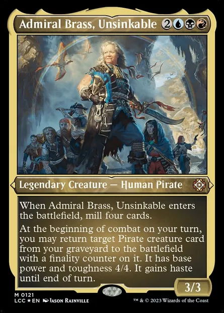 Admiral Brass, Unsinkable, Magic card LCC 121 — The Lost Caverns of Ixalan Commander set