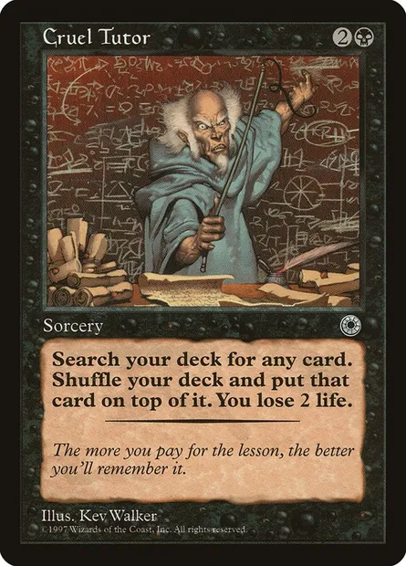 Cruel Tutor, Magic card POR 87 — Portal set