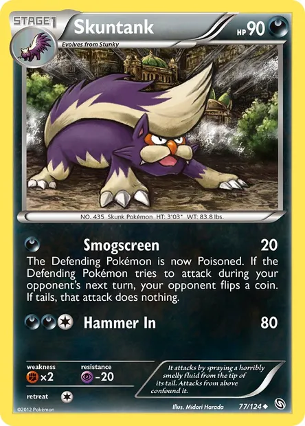 Skuntank, Pokémon card DRX 77 — Dragons Exalted set