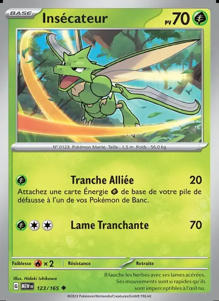 Insécateur, carte Pokémon MEW 123 — extension 151