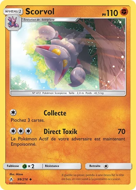 Scorvol, carte Pokémon UNB 99 — extension Alliance Infaillible