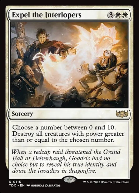 Expel the Interlopers, Magic card TDC 115 — Tarkir: Dragonstorm Commander set