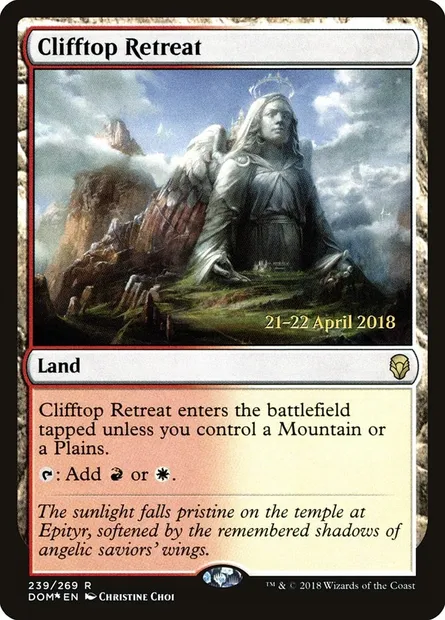 Clifftop Retreat, Magic card PDOM 239s — Dominaria Promos set