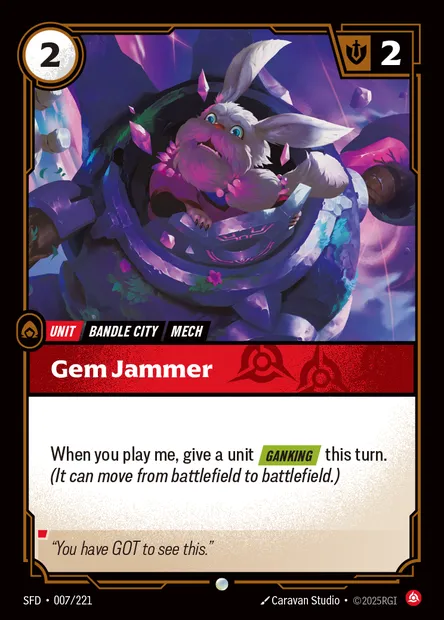 Gem Jammer, carte Riftbound SFD 007 — extension Spiritforged