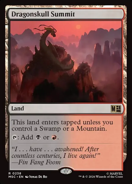 Dragonskull Summit, Magic card MSC 238 — Marvel Super Heroes Commander set