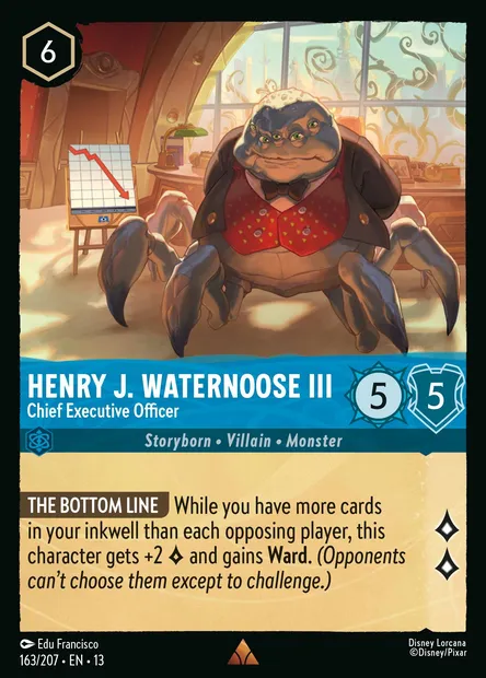 Henry J. Waternoose III - Chief Executive Officer, Disney Lorcana card CH13-163 — Attack of the Vine! set