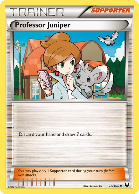 Professor Juniper, Pokémon card DEX 98 — Dark Explorers set