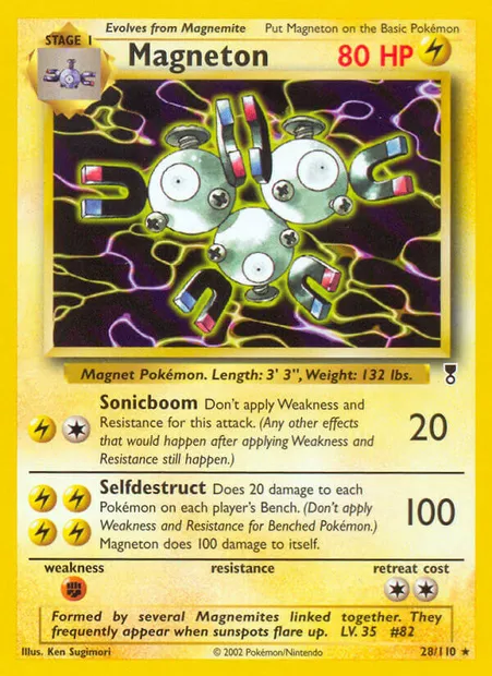 Magnéton, carte Pokémon LC 28 — extension Legendary Collection