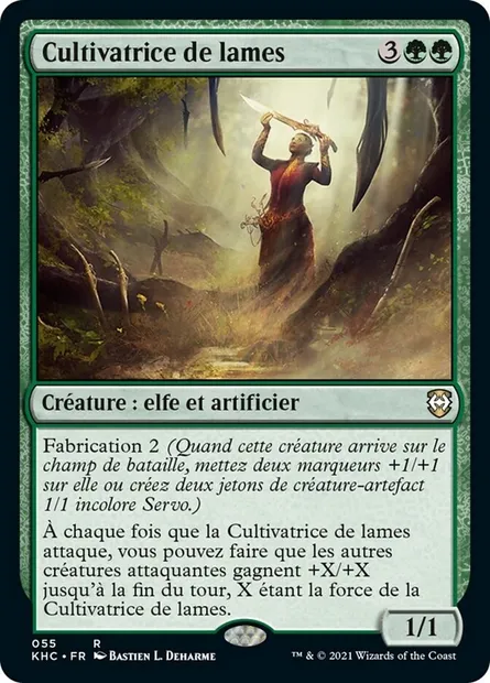Cultivatrice de lames, carte Magic KHC 55 — extension Kaldheim Commander