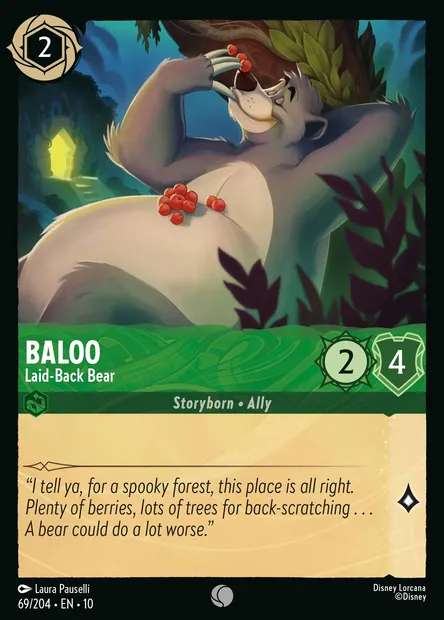 Baloo - Laid-Back Bear, Disney Lorcana card CH10-069 — Whispers in the Well set