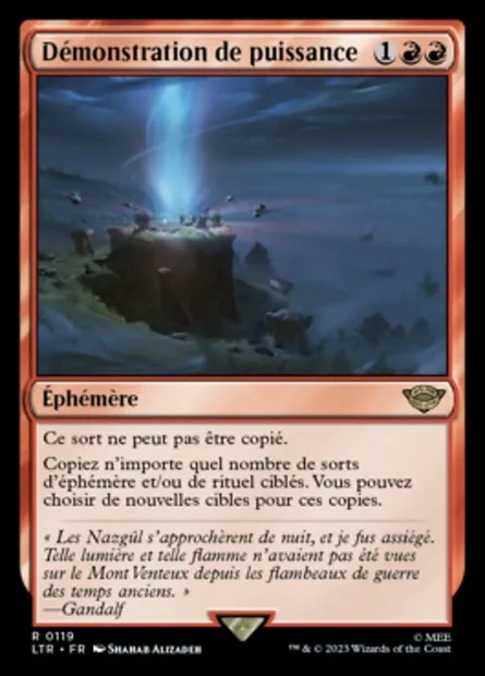 Démonstration de puissance, carte Magic LTR 119 — extension Le Seigneur des Anneaux : chroniques de la Terre du Milieu