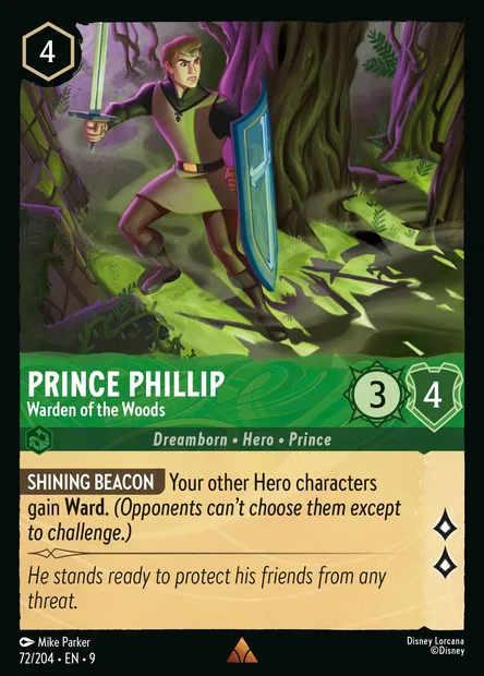 Prince Phillip - Warden of the Woods, Disney Lorcana card CH9-072 — Fabled set