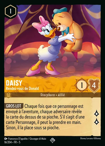 Daisy - Rendez-vous de Donald, carte Disney Lorcana CH5-016 — extension Ciel Scintillant