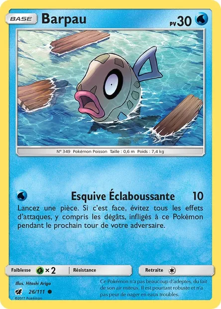 Barpau, carte Pokémon CIN 26 — extension Invasion Carmin