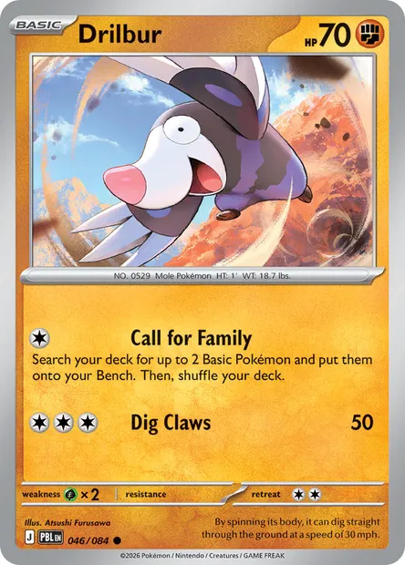 Drilbur, Pokémon card PBL 046 — Pitch Black set