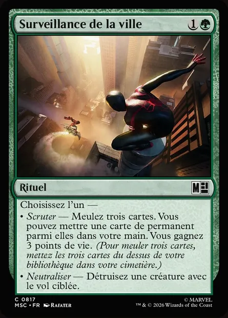 Surveillance de la ville, carte Magic MSC 817 — extension Marvel Super Heroes Commander
