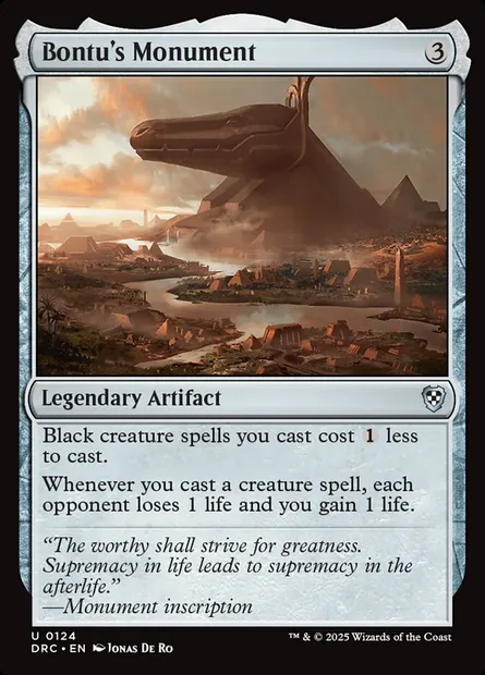 Bontu's Monument, Magic card DRC 124 — Aetherdrift Commander set