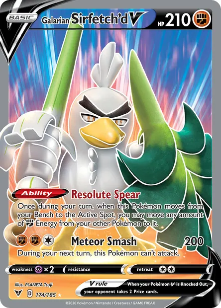 Galarian Sirfetch'd V, Pokémon card VIV 174 — Vivid Voltage set
