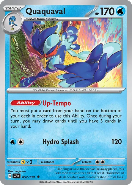 Quaquaval, Pokémon card SSP 052 — Surging Sparks set