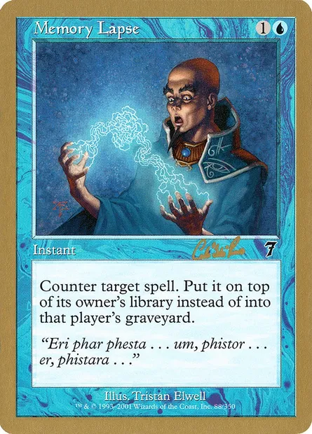 Memory Lapse, Magic card WC02 cr88 — World Championship Decks 2002 set