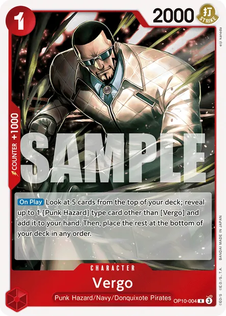 Vergo, One Piece card OP10-004 — ROYAL BLOOD set