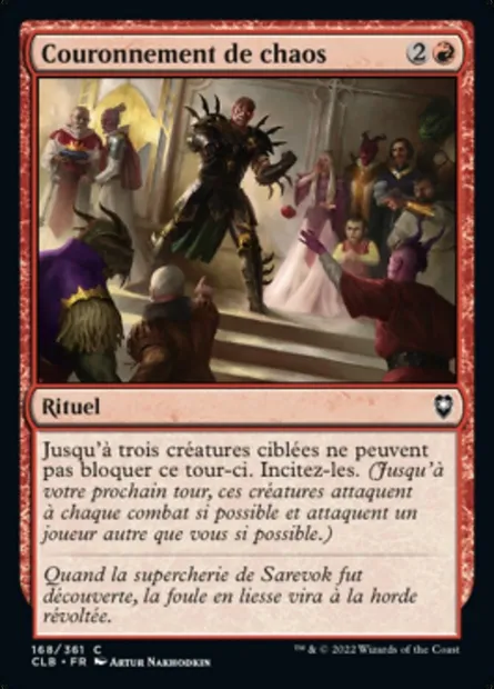 Couronnement de chaos, carte Magic CLB 168 — extension Commander Légendes : la bataille de la Porte de Baldur