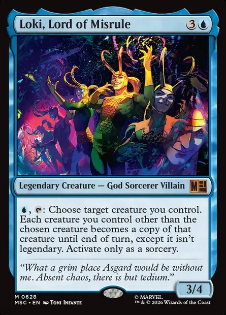 Loki, Lord of Misrule, Magic card MSC 628 — Marvel Super Heroes Commander set