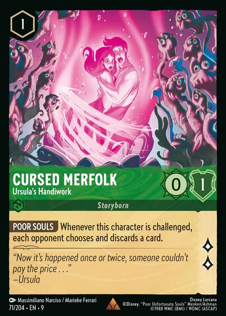 Cursed Merfolk - Ursula's Handiwork, Disney Lorcana card CH9-071 — Fabled set