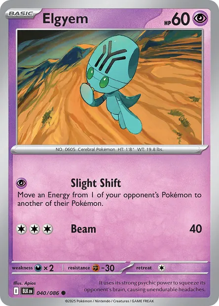 Elgyem, Pokémon card BLK 040 — Black Bolt set