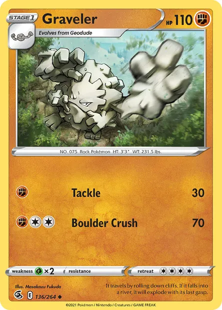 Graveler, Pokémon card FST 136 — Fusion Strike set