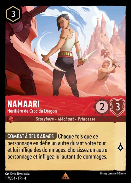Namaari - Héritière de Croc du Dragon, carte Disney Lorcana CH4-117 — extension Le Retour d'Ursula