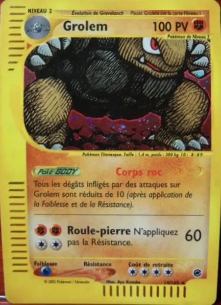 Grolem, carte Pokémon EX 14 — extension Expedition