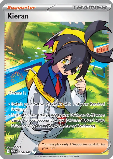 Kieran, Pokémon card TWM 206 — Twilight Masquerade set