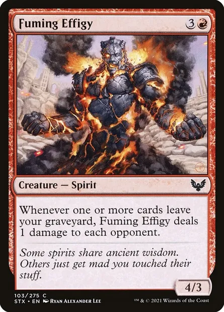 Fuming Effigy, Magic card STX 103 — Strixhaven: School of Mages set