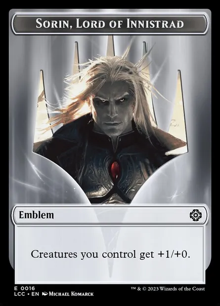 Sorin, Lord of Innistrad Emblem, Magic card TLCC 16 — The Lost Caverns of Ixalan Commander Tokens set