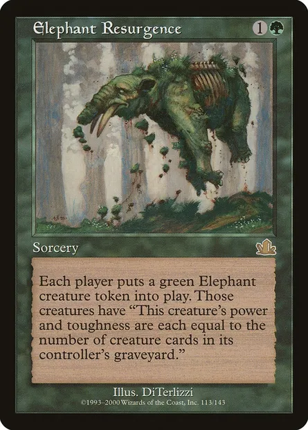 Regain d'éléphants, carte Magic PCY 113 — extension Prophétie
