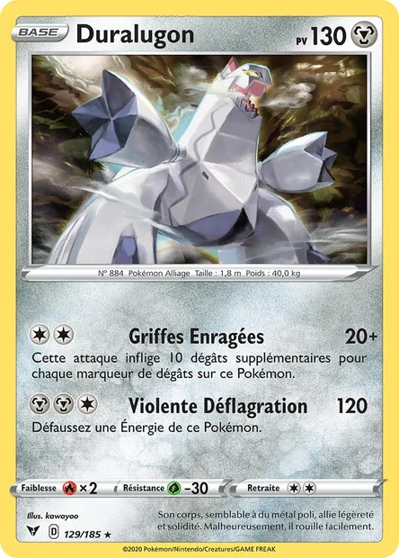 Duralugon, carte Pokémon VIV 129 — extension Voltage Éclatant