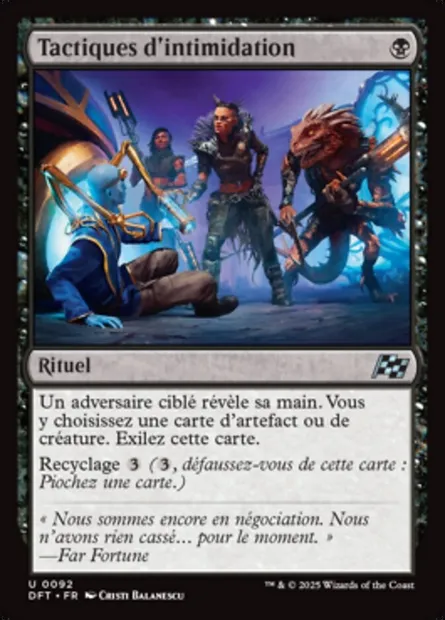 Tactiques d'intimidation, carte Magic DFT 92 — extension Aetherdrift