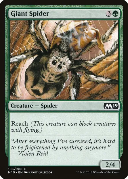 Giant Spider, Magic card M19 183 — Core Set 2019 set