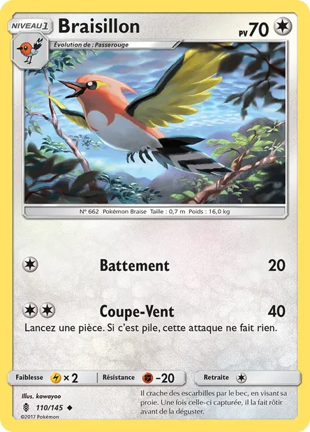 Braisillon, carte Pokémon GRI 110 — extension Gardiens Ascendants