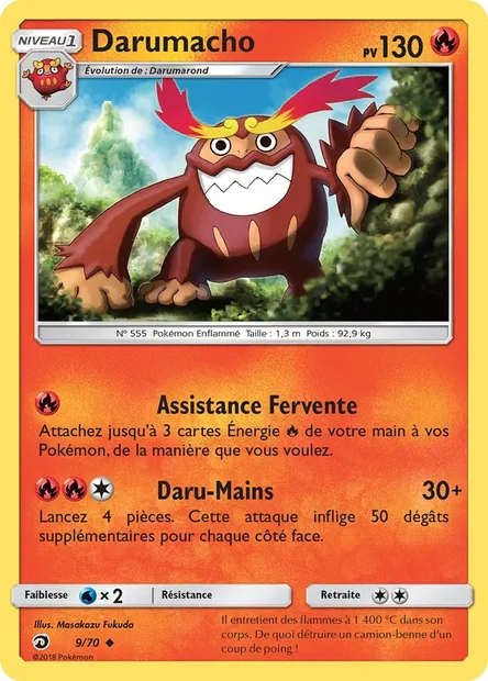 Darumacho, carte Pokémon DRM 9 — extension Majesté Des Dragons