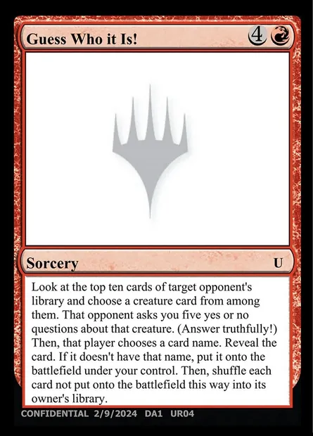 Guess Who it Is!, carte Magic UNK UR04a — extension Unknown Event