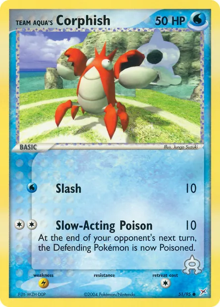 Team Aqua's Corphish, Pokémon card MA 51 — Team Magma vs Team Aqua set