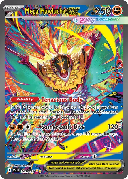 Mega Hawlucha ex, Pokémon card ASC 283 — Ascended Heroes set