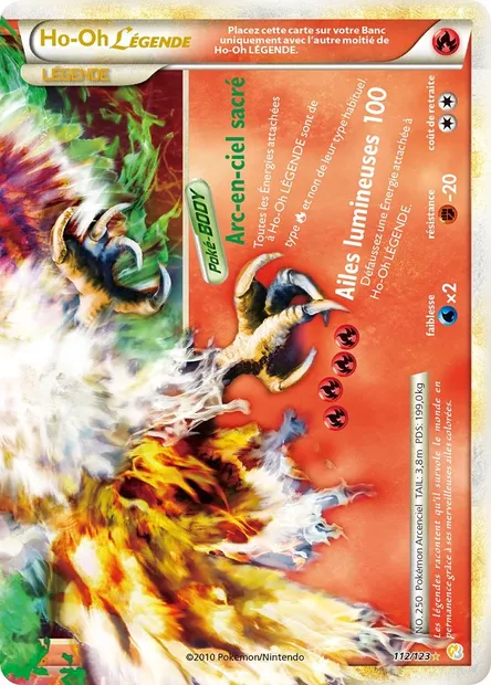Ho-Oh LÉGENDAIRE, carte Pokémon HS 112 — extension HeartGold SoulSilver