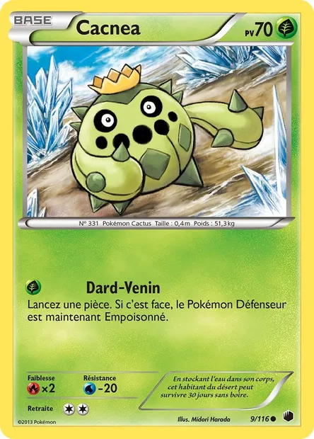 Cacnea, carte Pokémon PLF 9 — extension Glaciation Plasma