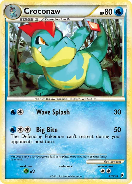 Croconaw, Pokémon card CL 41 — Call of Legends set