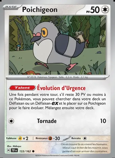 Poichigeon, carte Pokémon TEF 133 — extension Forces Temporelles