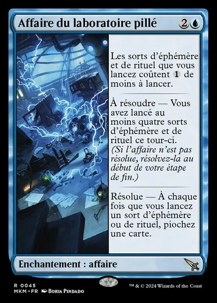 Affaire du laboratoire pillé, carte Magic MKM 45 — extension Murders at Karlov Manor